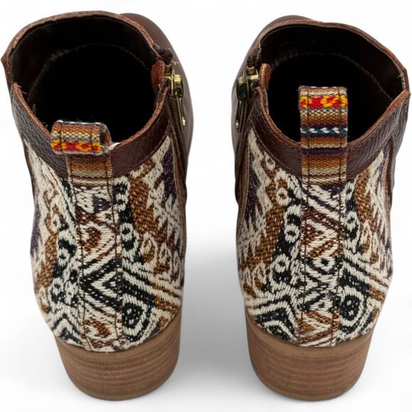 Inkkas Peruvian Brown Leather sz 6 Almond Toe Outside Side Zip Ankle Bootie Boot - Picture 5 of 9